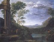 Claude Lorrain Landscape with Ascanius Shooting the Stag (mk17) painting